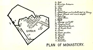 Impresiones de Planos del Monasterio de San Antonio, c1915. Mapa del Monasterio Ortodoxo Copto de San Antonio en el Desierto Oriental de Egipto. Es el monasterio más antiguo del mundo Mapa Imprime: Planos del Monasterio de San Antonio, c1915. Creador: Mark Sykes
