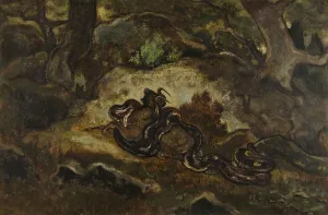 French Heritage Art Pieces Imprime: Python Crushing a Gnu, c1850s-1860s. Creator: Antoine-Louis Barye