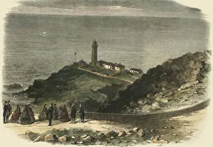 Victorian Era Royal Visits Imprime: The Queen Visiting South Stack Lighthouse, Holyhead... 1853, (1861). Creator: Unknown