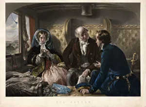 Victorian Era Travel Imprime: The Return (First Class), pub. 1857. Creator: Abraham Solomon (1824 - 1862) after