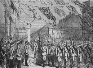 British Military Art Imprime: The Return of the Troops from Ashantee, c1880