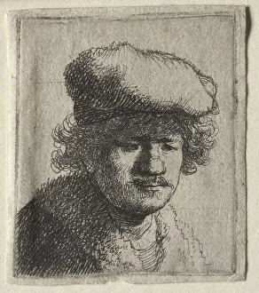 Baroque Painting Techniques Imprime: Self-Portrait with Cap Pulled Forward, c