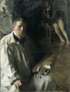 Swedish Fine Art Images Imprime: Self-portrait with Model