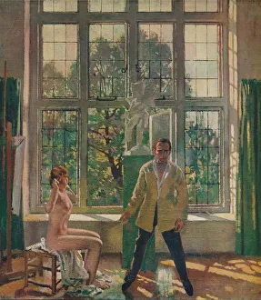 British Modern Art Imprime: Self-portrait with model, c1905, (c1932). Artist: William Newenham Montague Orpen