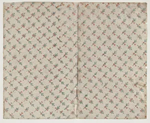 Nineteenth Century Botanical Drawings Imprime: Sheet with dot grid pattern with bouquets, 19th century. Creator: Anon