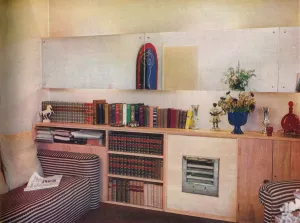Vintage Living Room Decor Imprime: A Space-Saving Flat, 1935