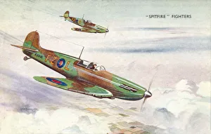 Royal Air Force Plane Imprime: Spitfire Fighters, c1940