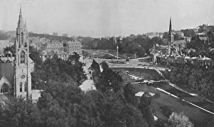 Black And White Panorama Imprime: The Square, c1910