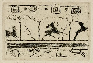 French Graphic Art Imprime: Stags, A Study for the Decoration of a Frame (Third Version), 1890-98