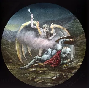 Lantern Slide Art Imprime: The Struggle, c1910. Creator: Unknown