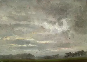 Romantic Era Landscapes Imprime: Study of Clouds over Fields, c1810-1850. Creator: Johan Christian Dahl