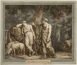 Literature Inspired Art Imprime: Telemachus is Consoled by Termosiris