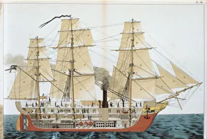 Oxford Science Archive Images Imprime: Transitional ship, 1886