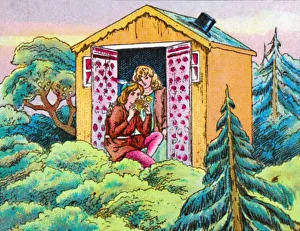 Coloured Lantern Slides Imprime: In the tree tops, c1905