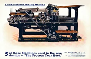 Black And White Industrial Scene Imprime: Two-Revolution Printing Machine, c1908. Artist: Burton-Rake