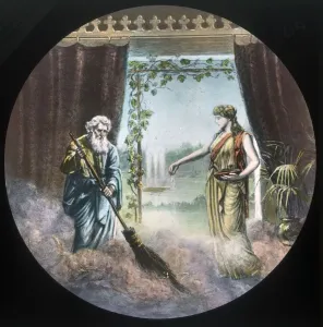 Christian Allegory Images Imprime: Using water to put out fire, c1910. Creator: Unknown