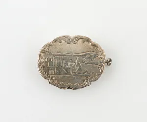 Vinagreta con escena del puerto, Birmingham, c. 1846 / 47. Creador: Nathaniel Mills
