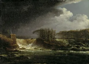 Nineteenth Century Nature Scenes Imprime: A Waterfall