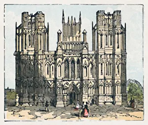 Wells Cathedral Imprime: Wells, c1910