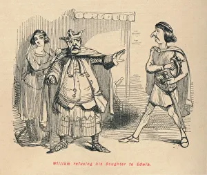 John Leech Engraving Imprime: William refusing his Daughter to Edwin, c1860, (c1860). Artist: John Leech