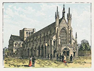 Gothic Buildings In England Imprime: Winchester, c1910