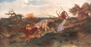 British Animal Husbandry Imprime: Wind on the Wold, 1863, (c1902). Creator: Unknown