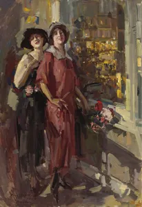 Russian Genre Painting Imprime: At the Window