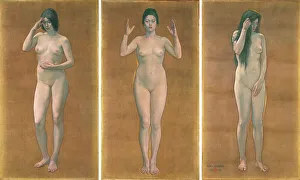 Tokyo National Museum Collection Imprime: Wisdom, Impression, Sentiment (Triptych), 1899. Creator: Seiki; Kuroda (1866-1924)