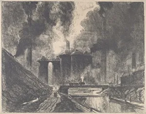 Castillos de trabajo, Wolverhampton, 1912. Creador: Joseph Pennell