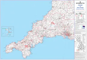 Mapa de Sector Postal Hoja 1 Cornualles e Islas Scilly.