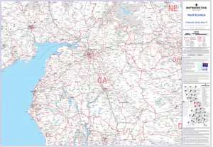 Mapa de sector postal hoja 21 Norte de Cumbria.