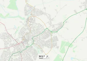 BA - Baño Imprime: Mapa de Marketing de BA Bath, BA14 7 BA14 7 (BA - Bañera)