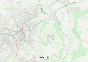 Impresión enmarcada : Mapa de Marketing de BA Bath, BA2 6 Impresión enmarcada : Mapa de Marketing de BA Bath, BA2 6