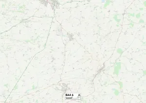 Impresión enmarcada : Mendip BA4 6 Map Impresión enmarcada : Mendip BA4 6 Map