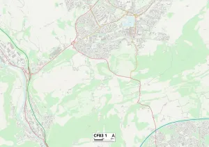 CF - Cardiff Imprime: CF83 1 Map de Caerphilly