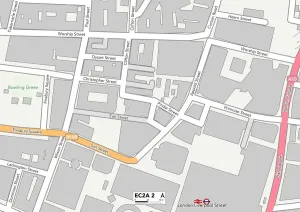 Impresión enmarcada : Hackney EC2A 2 Map