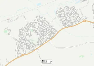 EX - Exeter Imprime: Devon Este EX5 7 Map