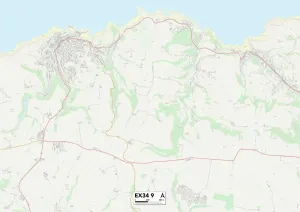 Impresión enmarcada : Exeter EX34 9 Map