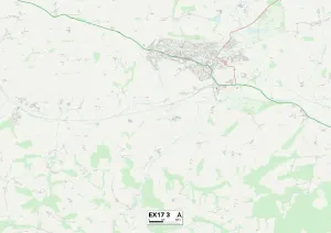 Impresión enmarcada : Mid Devon EX17 3 Map Impresión enmarcada : Mid Devon EX17 3 Map