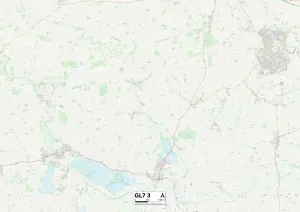 Impresión enmarcada : Cotswold GL7 3 Map