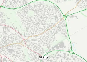 Impresión enmarcada : Gloucester GL2 0 Map