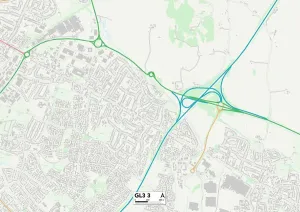 Impresión enmarcada : Gloucester GL3 3 Map
