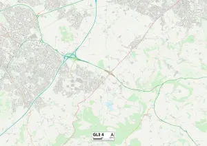 Impresión enmarcada : Gloucester GL3 4 Map