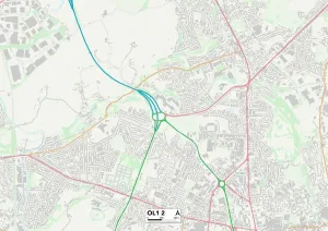 OL - Oldham Imprime: Oldham OL1 2 Map