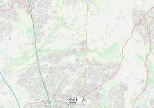 OL - Oldham Imprime: Tameside OL6 8 Map