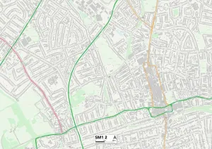 Sutton SM1 2 Map