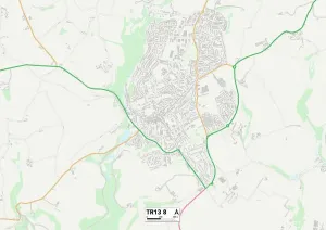 TR - Truro Imprime: Cornwall TR13 8 Map