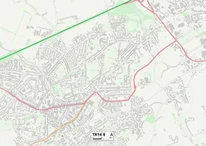 TR - Truro Imprime: Cornwall TR14 8 Map