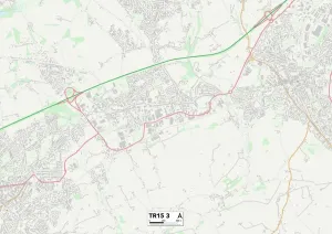 TR - Truro Imprime: Cornwall TR15 3 Map