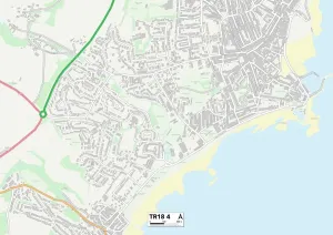 Impresión enmarcada : Cornwall TR18 4 Map Impresión enmarcada : Cornwall TR18 4 Map